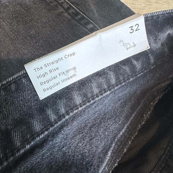 Loft Destructed The Straight Crop High Rise Jean Washed Black 32/14 - Picture 4 of 14